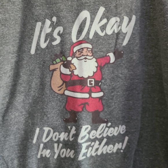 It's Ok I Don't Believe In You Either Xmas Santa Crew Neck Youth Sweatshirt - Picture 2 of 8